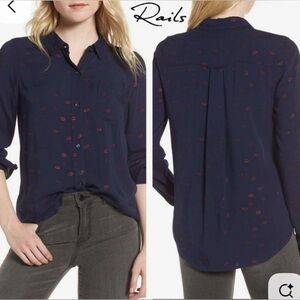 Rails Rocsi Print Shirt in Kiss Me Metallic Size Small